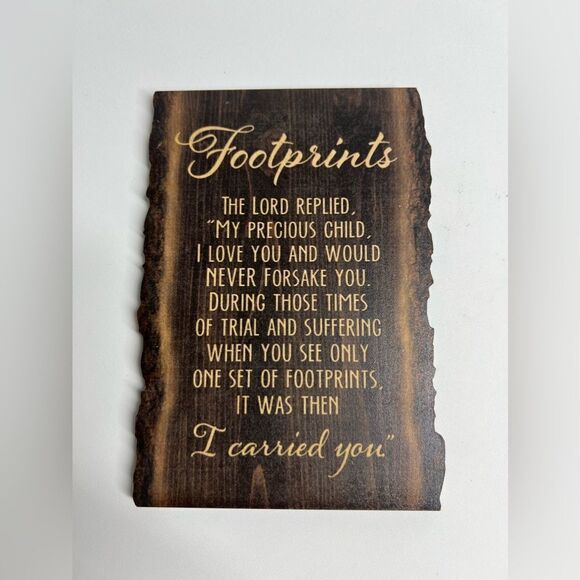 Lot of 2 Bark Edge - Home Story Begins - Wood Look Primitive Sign Country - Picture 3 of 7